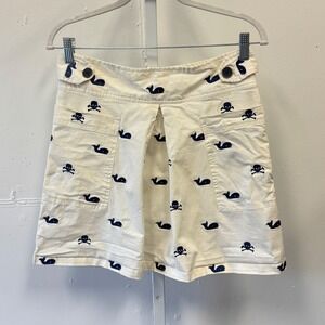 Y2K Libertine for Target White Embroidered Whale Skull Mini Skirt Size 5